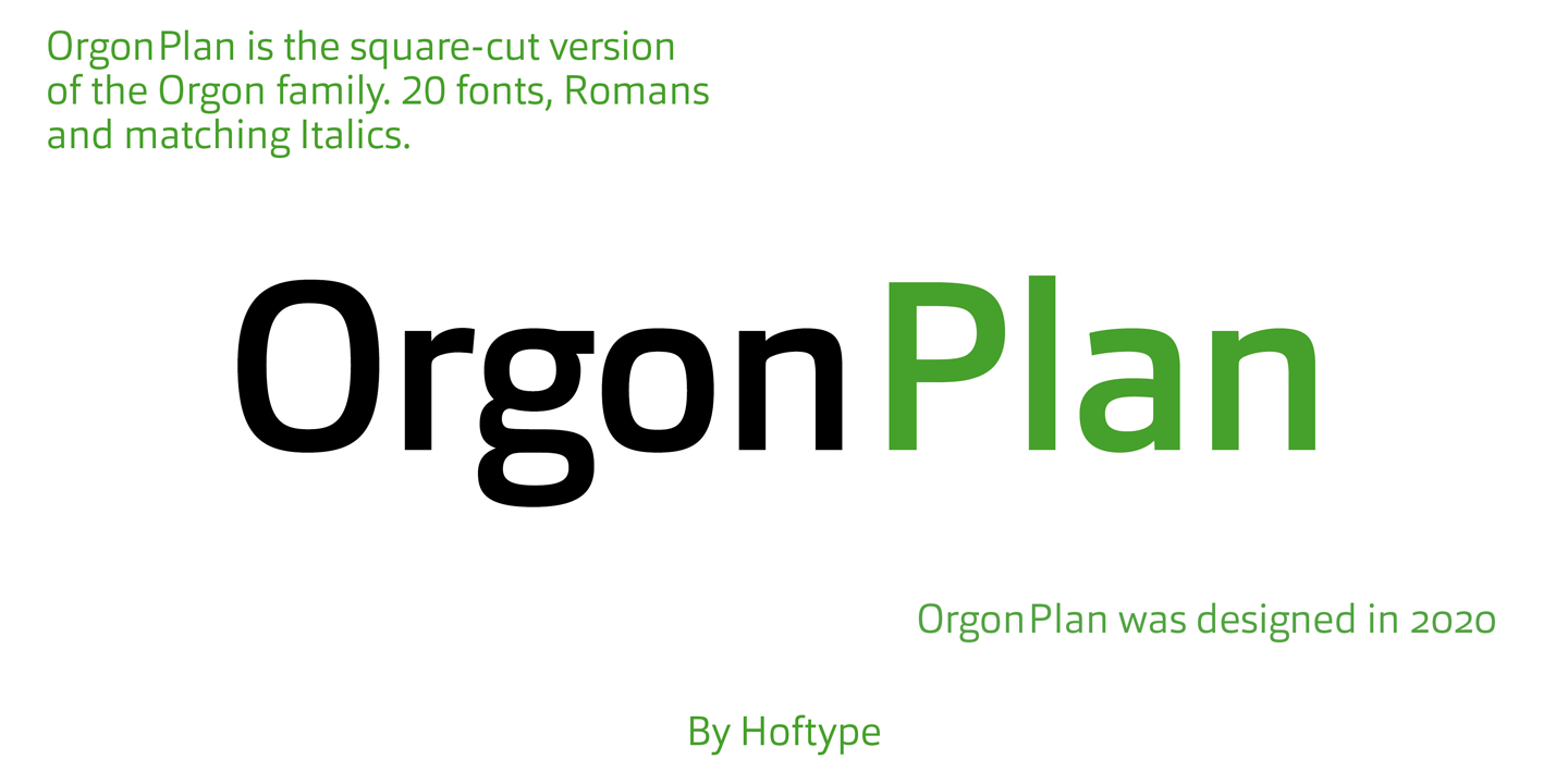 Beispiel einer Orgon Plan-Schriftart